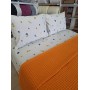 ETEHOMETEX ÇİFT KİŞİLİK %100 PAMUK HAVUZLU PİKE TAKIMI TURUNCU 8696474232074